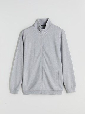 Fermuarlı Sweatshirt GRİ MELANJ