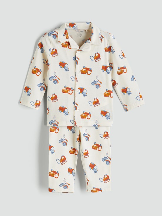 Pijama Takım EKRU BASKILI