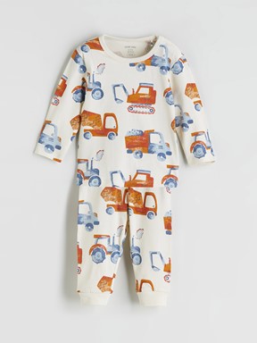Pijama Takım EKRU BASKILI