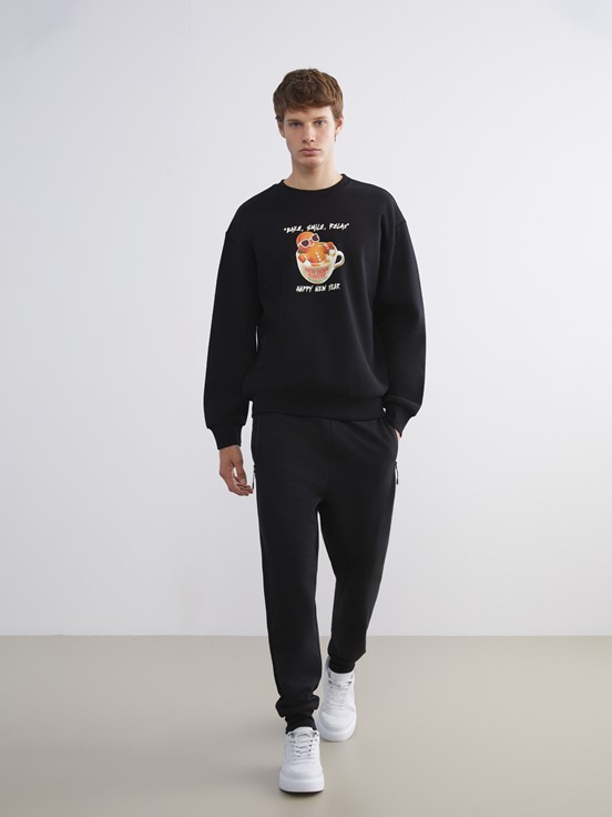 Slim Fit Erkek Jogger Eşofman Altı YENİ SİYAH