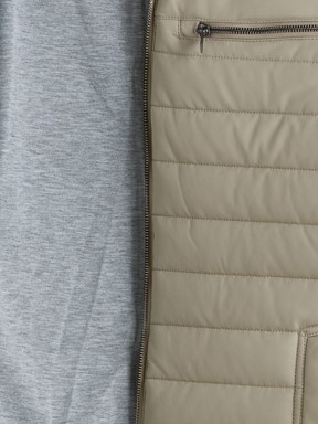 Deri Görünümlü Mont TAŞ RENGİ