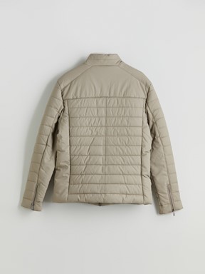 Deri Görünümlü Mont TAŞ RENGİ