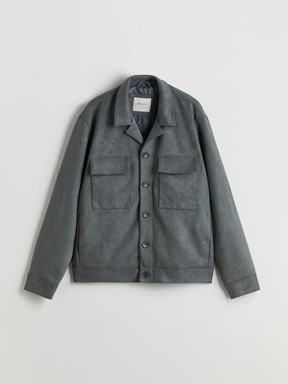 Deri Görünümlü Mont KOYU ANTRASİT