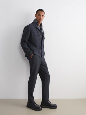 Deri Görünümlü Mont KOYU ANTRASİT