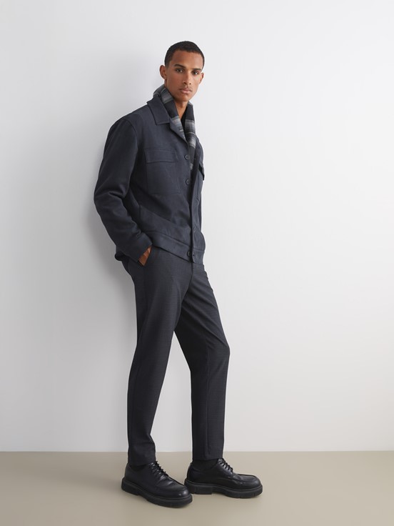 Deri Görünümlü Mont KOYU ANTRASİT