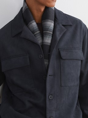 Deri Görünümlü Mont KOYU ANTRASİT