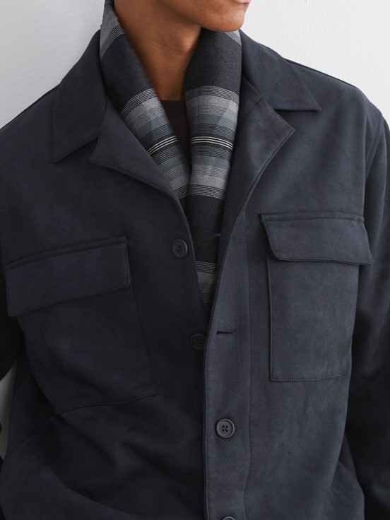 Deri Görünümlü Mont KOYU ANTRASİT