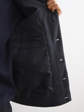 Deri Görünümlü Mont KOYU ANTRASİT