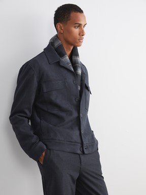 Deri Görünümlü Mont KOYU ANTRASİT