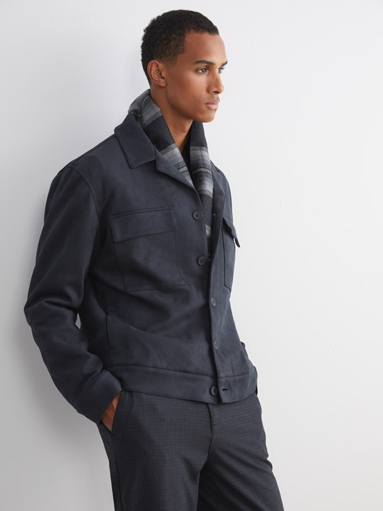 Deri Görünümlü Mont KOYU ANTRASİT