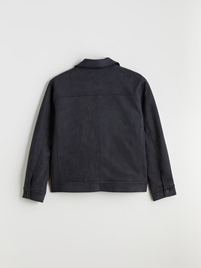 Deri Görünümlü Mont KOYU ANTRASİT