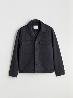 Deri Görünümlü Mont KOYU ANTRASİT