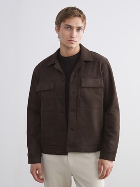 Deri Görünümlü Mont KOYU ANTRASİT