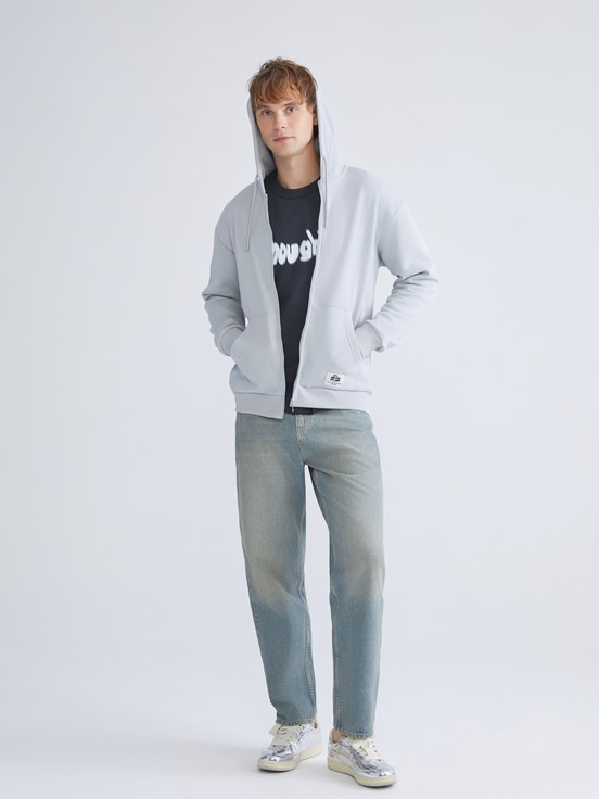 Fermuarlı Sweatshirt AÇIK GRİ