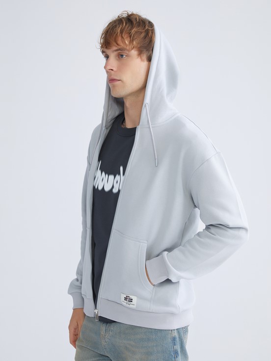 Fermuarlı Sweatshirt AÇIK GRİ