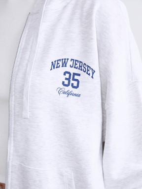 Fermuarlı Sweatshirt AÇIK GRİ MELANJ