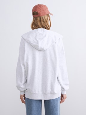 Fermuarlı Sweatshirt AÇIK GRİ MELANJ