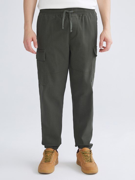 LCW CASUAL Standart Kalıp Erkek Kargo Pantolon KOYU YEŞİL