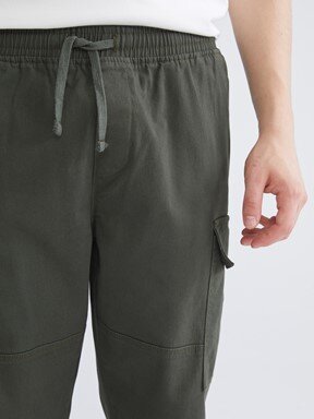 LCW CASUAL Standart Kalıp Erkek Kargo Pantolon KOYU YEŞİL