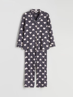 Pijama Takım KOYU GRİ BASKILI