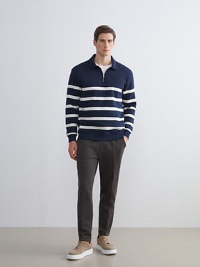 Sweatshirt LACİVERT ÇİZGİLİ