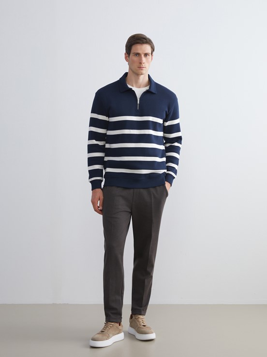 Sweatshirt LACİVERT ÇİZGİLİ