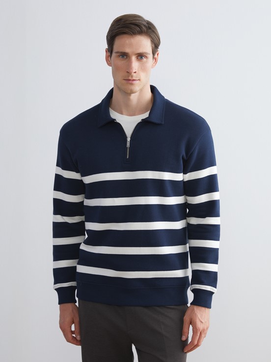 Sweatshirt LACİVERT ÇİZGİLİ