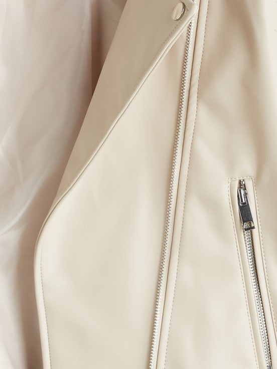 Deri Görünümlü Ceket EKRU