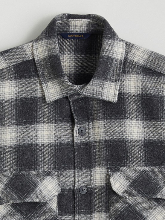 LCW CLASSIC Regular Fit Uzun Kollu Ekose Erkek Oduncu Gömlek GRİ EKOSELİ