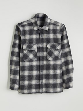 LCW CLASSIC Regular Fit Uzun Kollu Ekose Erkek Oduncu Gömlek GRİ EKOSELİ