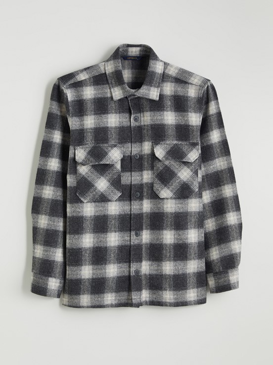 LCW CLASSIC Regular Fit Uzun Kollu Ekose Erkek Oduncu Gömlek GRİ EKOSELİ