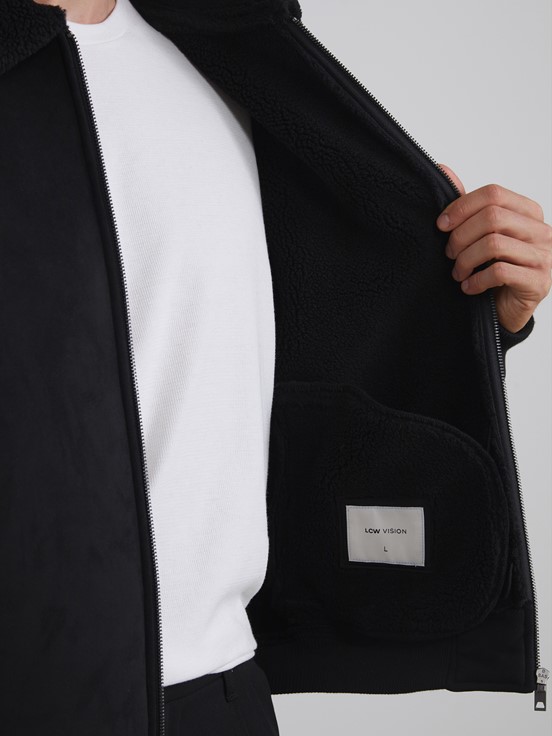 Deri Görünümlü Mont YENİ SİYAH