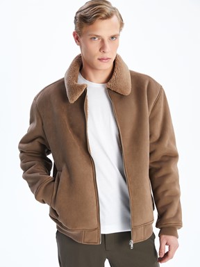 Deri Görünümlü Mont YENİ SİYAH