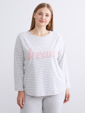 Pijama Takım GRİ MELANJ BASKILI