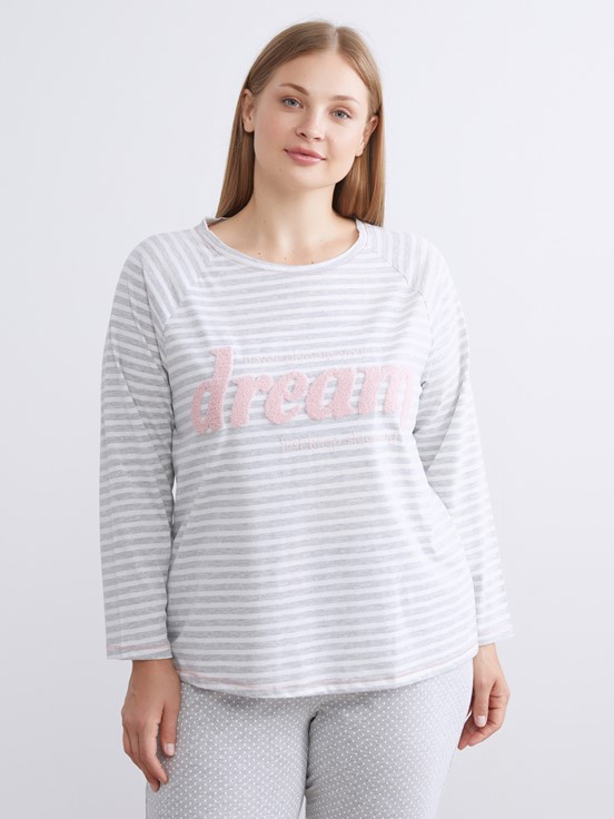 Pijama Takım GRİ MELANJ BASKILI