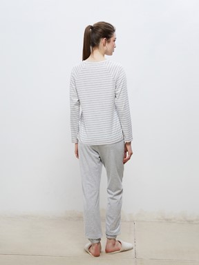 Pijama Takım GRİ MELANJ BASKILI