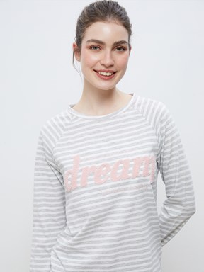 Pijama Takım GRİ MELANJ BASKILI