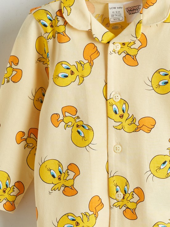 Pijama Takım AÇIK SARI BASKILI