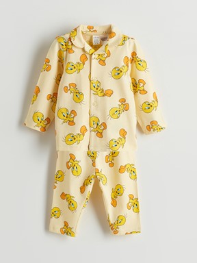 Pijama Takım AÇIK SARI BASKILI