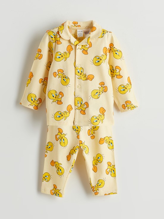 Pijama Takım AÇIK SARI BASKILI