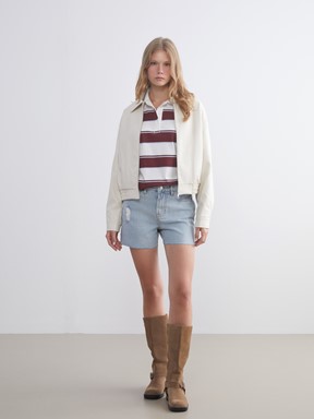 Deri Görünümlü Ceket AÇIK BEJ