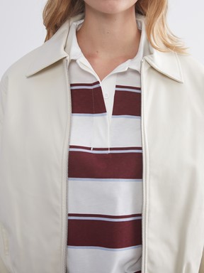 Deri Görünümlü Ceket AÇIK BEJ