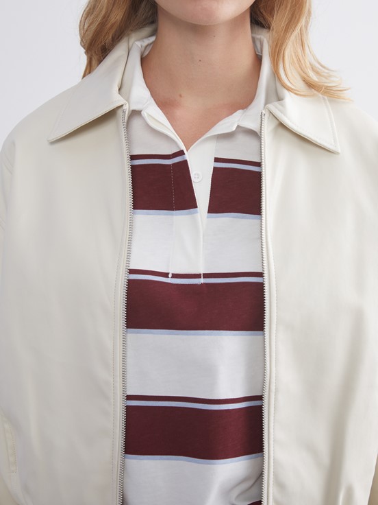 Deri Görünümlü Ceket AÇIK BEJ