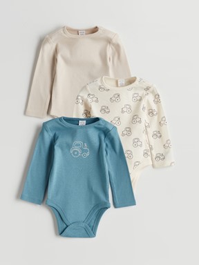 Çıtçıtlı Body AÇIK BEJ BASKILI