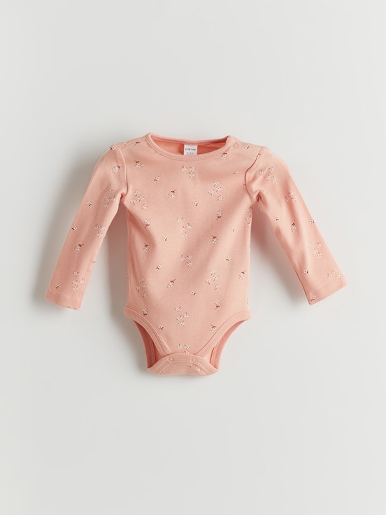 Çıtçıtlı Body MAT PEMBE BASKILI