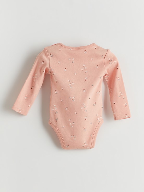 Çıtçıtlı Body MAT PEMBE BASKILI