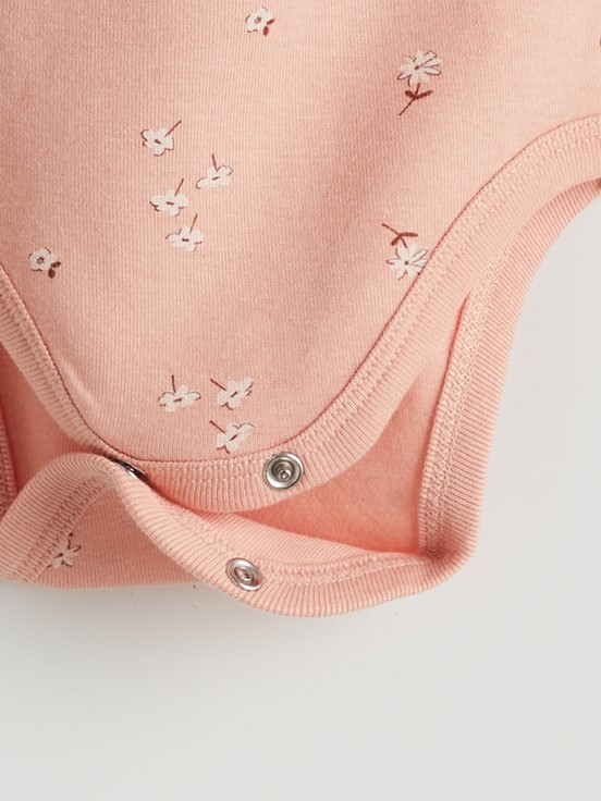 Çıtçıtlı Body MAT PEMBE BASKILI