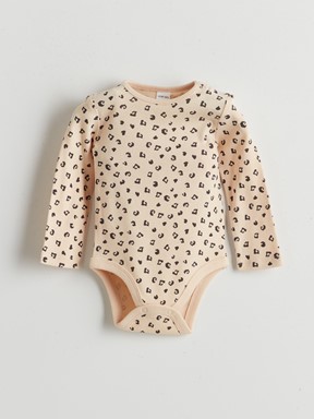 Çıtçıtlı Body BEJ BASKILI