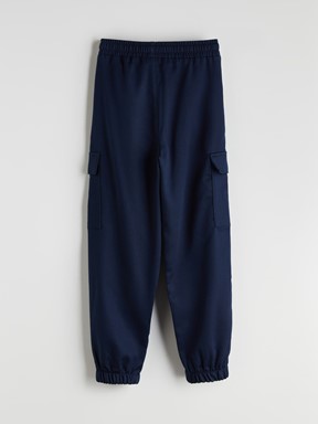 Beli Lastikli Erkek Çocuk Kargo Jogger Pantolon KOYU LACİVERT