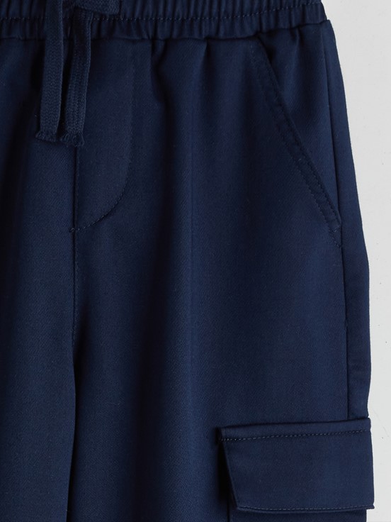Beli Lastikli Erkek Çocuk Kargo Jogger Pantolon KOYU LACİVERT